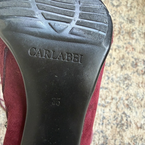 Tall Wine Suade Boots Sz 6, 35 - Picture 6 of 6